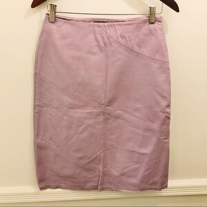 NWT Saks 5/48 Leather Skirt 2 purple lavender scallop trim vintage